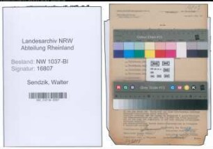 Entnazifizierung Walter Sendzik , geb. 16.08.1915 ()