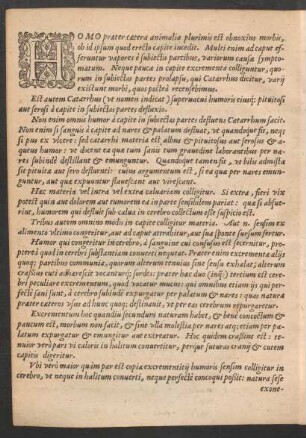 Homo praeter caetera animalia plurimis est obnoxius morbis ...