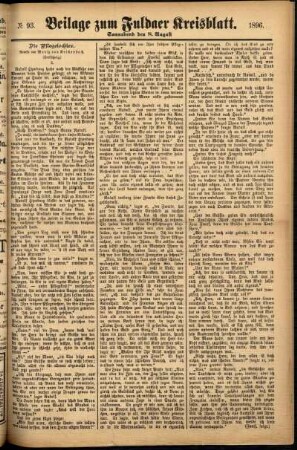 Zweite Ausgabe vom Samstag, den 08. August 1896.