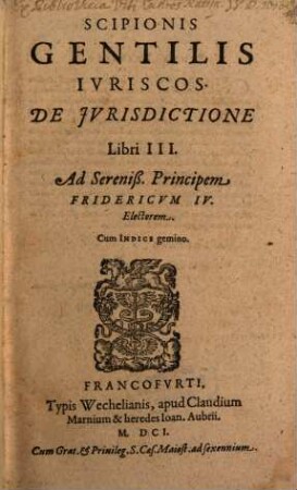 De iurisdictione : libri III