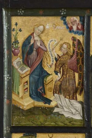 Rauschenberger Altar — Linker Altarflügel - Szenen aus dem Marienleben — Die Verkündigung