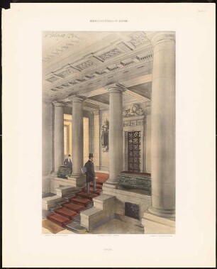 Reichsgericht, Leipzig: Vestibül, perspektivische Ansicht (aus: Der Reichsgerichtsbau zu Leipzig, Leipzig o.J.)