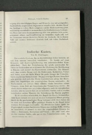 Indische Kasten.