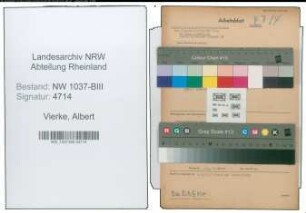 Entnazifizierung Albert Vierke , geb. 14.06.1889 (Steuerinspektor)
