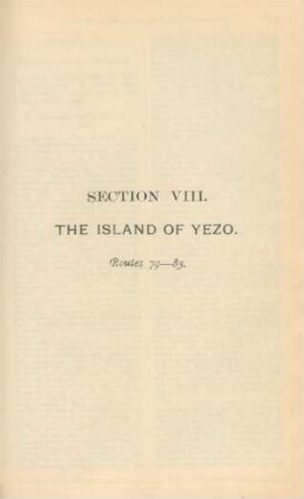 Section VIII. The island of Yezo. Routes 79-83