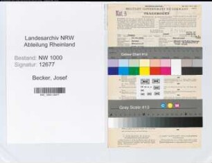 Entnazifizierung Josef Becker, geb. 30.10.1903 (Bankangest.)