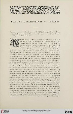 3. Pér. 35.1906: L' art et l'archéologie au théatre