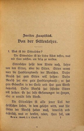 Vollständige Katechesen für die Oberklasse der Volksschulen unter besonderer Berücksichtigung des Straßburger Diözesankatechismus. 2, Sittenlehre