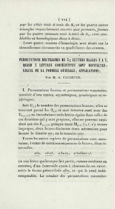 Permutations rectilignes de 3q lettres égales 3 a 3 [...]