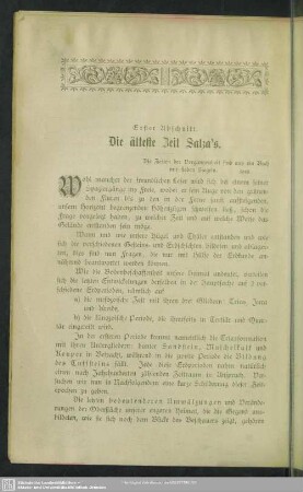Erster Abschnitt. Die älteste Zeit Salza's