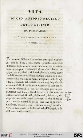 Vita di Gio. Antonio Regillo detto Licinio da Pordenone e d'altri Pittori del Friuli