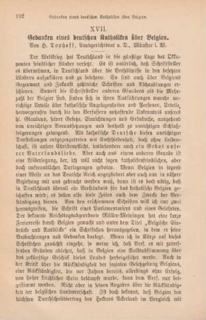 192-196 Gedanken eines deutschen Katholiken über Belgien