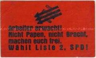 Handzettel der SPD zur Reichstagswahl 1932