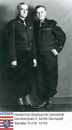 Davis, Clare R. / Porträt mit Major Wilson W. Williver (rechts), stehend, Ganzfiguren