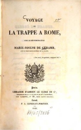 Voyage de la Trappe à Rome