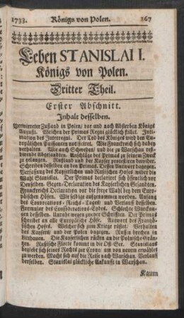 Leben Stanislai I. Königs von Polen. Dritter Theil.