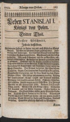 Leben Stanislai I. Königs von Polen. Dritter Theil.