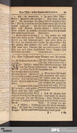 VI. Von JEsu und dessen Namen und Aemptern.