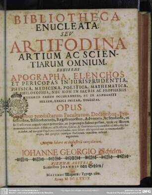 Bibliotheca enucleata, seu Artifodina artium ac scientiarum omnium