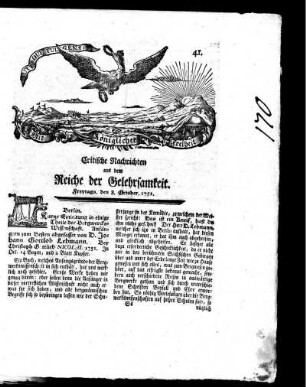 October, 1751. Ein und vierzigstes Stück