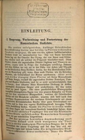 Homers Odyssee : erklärende Schulausgabe, 1. Buch I - VIII