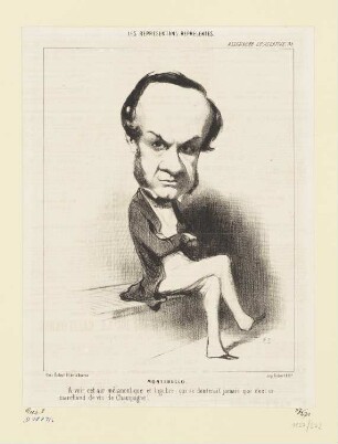 Montebello, Blatt 31 der Folge "Assemblée Législative" aus: "Les Représentants représentés“, in: "Le Charivari", Paris 1850