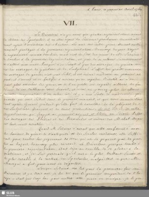 VII. à Paris, ce premier Avril 1769.