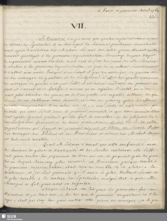 VII. à Paris, ce premier Avril 1769.