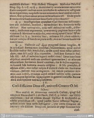 IV. Coeli Efficiens Deus est, universi Creator O.M.