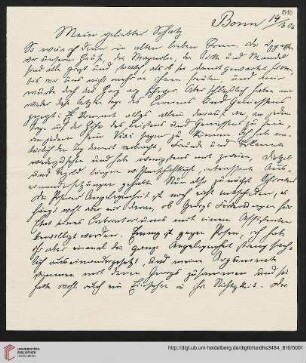 Heid. Hs. 3484,810: Brief von Eberhard Gothein an Marie Luise Gothein