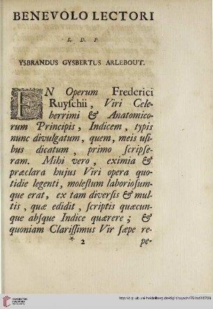 Benevolo lectori