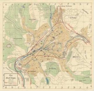 Plan der Stadt Siegen