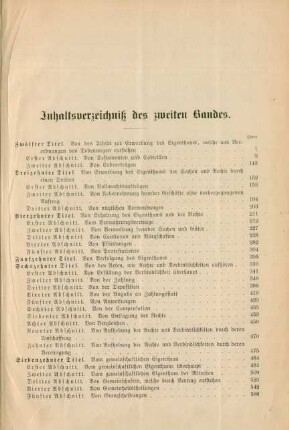 Inhaltsverzeichniß des zweiten Bandes