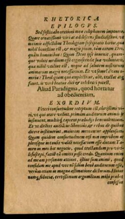 Aliud Paradigma, quod hortatur ad obedientiam.