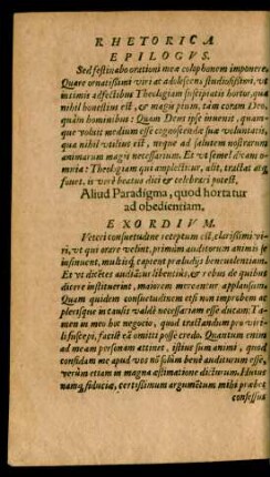 Aliud Paradigma, quod hortatur ad obedientiam.