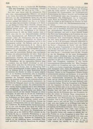 249-251 [Rezension] Koepp, Wilhelm, Die Erziehung unter dem Evangelium