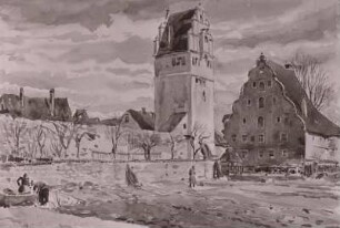 Dinkelsbühl mit Nördlinger Turm und Stadtmühle