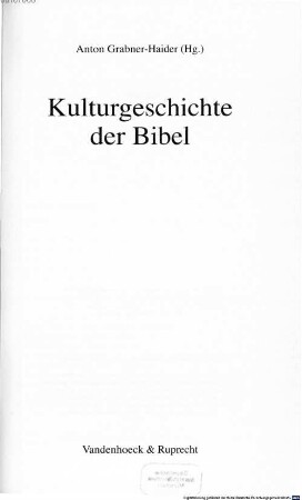 Kulturgeschichte der Bibel