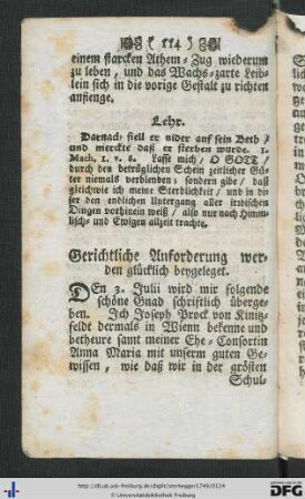 Gerichtliche Anforderung werden glücklich beygeleget.