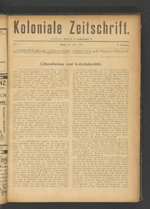 Liberalismus und Kolonialpolitik.