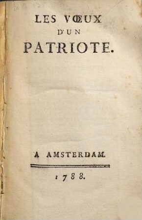 Les Voeux d'un Patriote