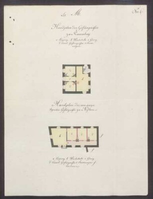 Handpläne (Grundrisse) der Gefängnisse Rauenberg und Kislau mit Beschreibung