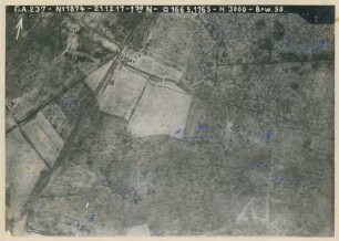 Foto der Stellungen westlich von Pontavert (Luftbild)