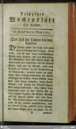 66. Stück den 20. May 1773