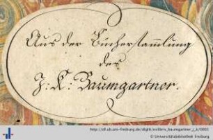 Exlibris (Aus: UB Freiburg, M 2519)