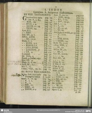 Index I. Locorum S. Scripturae illustratorum