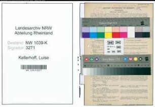 Entnazifizierung Luise Kellerhoff , geb. 23.07.1891 (Lehrerin)