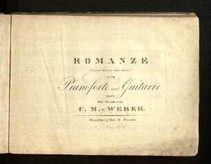 Romanze: einsam bin ich, nicht alleine! : für Pianoforte u. Guitarre