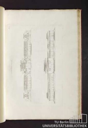 Pl. 2. Coupe et élévation des bains de Mr Bénard.