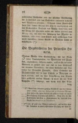 Die Begebenheiten der Princeßin Honoria.
